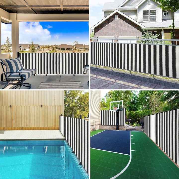 W2B VidaXL Anthracite and White 3.9x32.8' HDPE Privacy Net Windproof Waterproof Heavy Duty Portable and Folding 0.82 Oz/ft"