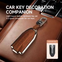 Étui de clé de voiture étanche et anti-poussière en alliage de zinc de style professionnel avec cuir DIY pour accessoires de clé Mahindra Scorpio N