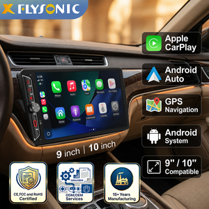 Flysonic Nouveau Panneau Autoradio 2 <span class=keywords><strong>Din</strong></span> Lecteur DVD 9 Pouces Écran Android Carplay Stéréo 2+32G Navigateur GPS - Product Image 1