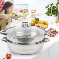 Hot Sale Dampfer Herd Bratpfanne mit Glas deckel Doppels ch ichten Edelstahl Dampf garer Hot Pot