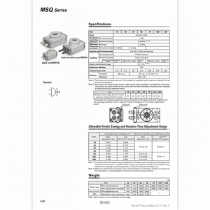 MSQB50A แบบจำลองโต๊ะหมุนนิวเมติก SMC - Product Image 1