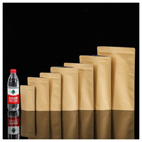 Sachet Doypack en papier kraft kaki brun avec intérieur aluminium et fermeture éclair pour thé, café, aliments et noix