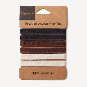 Logo personnalisé à la mode sans couture forte <span class=keywords><strong>cheveux</strong></span> corde chouchous sans plastique élastique coton biologique biodégradable <span class=keywords><strong>cheveux</strong></span> cravates femmes - Product Image 2