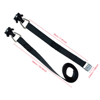 Accessoires de fixation de cargaison : Sangle de fixation en polyester de 2,9 m de long avec boucle à came et attaches à goujon unique pour rail en L, CE 250 kg