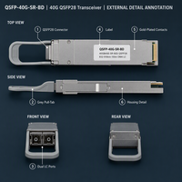 Nuevo Módulo Transceptor Óptico Multimodo Cisco QSFP 40G SR BD 40G QSFP28 BiDi LC Dúplex 150m OM4 MMF para Centro de Datos