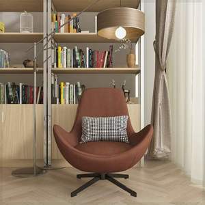 Fauteuil pivotant de style europé<span class=keywords><strong>en</strong></span> moderne avec revêtement <span class=keywords><strong>en</strong></span> <span class=keywords><strong>cuir</strong></span> PU et structure <span class=keywords><strong>en</strong></span> métal, forme ronde, meubles durables pour <span class=keywords><strong>salon</strong></span> - Product Image 3