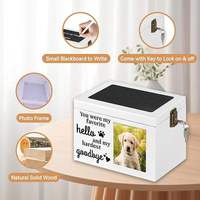 Caja de cremación para mascotas al por mayor, superventas, caja de cremación conmemorativa de madera para mascotas, marco de fotos, caja conmemorativa para perros fúnebres
