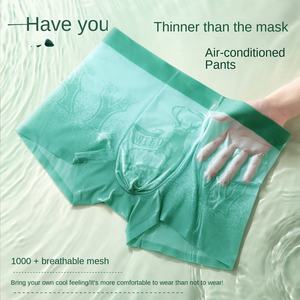 Calzoncillos bóxer de secado rápido para hombre, transpirables, antibacterianos, de cintura media, sin costuras, de punto, para verano - Product Image 4