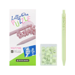 Macaron 0.5mm encre noire stylos à <span class=keywords><strong>bille</strong></span> école lettre Puzzle <span class=keywords><strong>lot</strong></span> <span class=keywords><strong>de</strong></span> papeterie fournitures <span class=keywords><strong>de</strong></span> bureau en plastique - Product Image 1