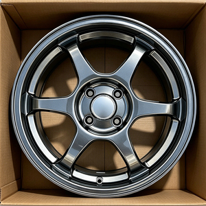 Rueda de Aleación Forjada JDM Street Racer de 14 Pulgadas 5.5J 4x100/114.3, Color Negro Hiperbrillante, 6 Radios, Llanta Ligera para Toyota Yaris/Echo Honda Accord - Product Image 5