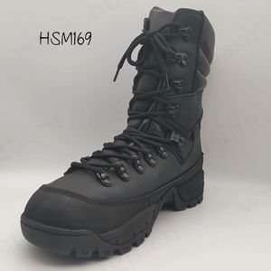 حذاء تكتيكي أسود ممتاز من الجلد nubuck ، سوق روسيا شعبية مضادة للصدمات إيفا + نعل خارجي مطاطي أحذية قتالية HSM169 - Product Image 1