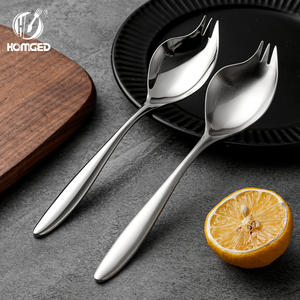 Cuillère à salade et pâtes moderne en acier inoxydable 316 à long manche, plaquée argent, poli miroir, résistante à la chaleur, compatible lave-vaisselle, usage domestique - Product Image 3