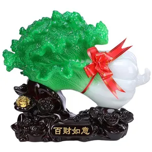 Jade color resin fengshu bai choi statue different size for office and home deco
