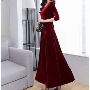 Nuevo Vestido <span class=keywords><strong>Cheongsam</strong></span> de Terciopelo Vintage para Primavera, Otoño e Invierno, con Cintura Imperio, Cuello Mao Elegante, Manga Larga, Talla Grande - Product Image 5