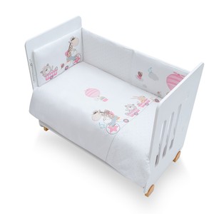 2 PCS. Mod. Jirafa Bicicleta biancheria da letto rosa coordinata con copripiumino rimovibile - Product Image 1