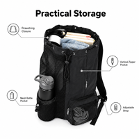 Sac à dos léger en maille avec cordon de serrage et logo personnalisé, sac de sport étanche en tissu Oxford pour gym, natation et plage, vente en gros OEM