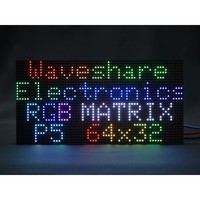 Panel de matriz LED RGB a todo color, paso de 5mm, 64x32 píxeles, pantalla de matriz de brillo ajustable para Raspberry Pi/ESP32
