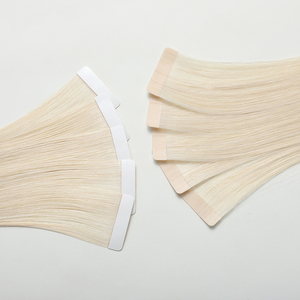 Wholesale Top Quality Premium 100% Virgin Tape in Human Hair Extensions <strong>Blonde</strong> Raw Donating European Invisible Min Tape in Weft - Product Image 4