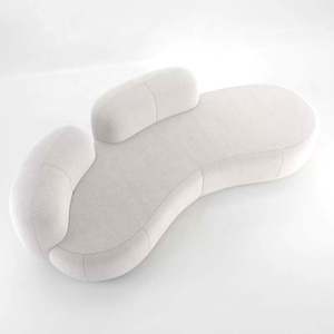 Sofá curvo moderno estilo crema nórdico con curvas, sofás para el hogar, sofá moderno, sala de estar, apartamento, Vestíbulo del Hotel - Product Image 2
