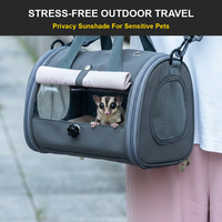 Sac de transport pliable pour extérieur, en nylon respirant, avec toit arqué pour petaugeurs et écureuils, rideau pare-soleil rabattable et portes latérales en maille