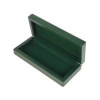 Boîte à stylos en bois brillant avec doublure en velours vert, logo personnalisé en feuille d'or, étui de rangement de luxe pour stylos, emballage cadeau d'affaires