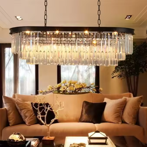 Nouvel arrivage Luminaire suspendu noir Golde Salon Rectangle Lustres en cristal K9 à prix compétitif - Product Image 1