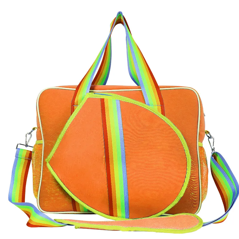 OEM ODM Factory Neoprene Material Bright Color Women Tote Bag Tennis Racket Pickleabll Padel Racquet Bag