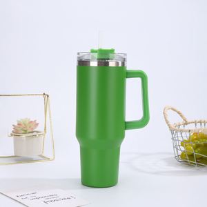 Car H1.0 <b>Handle</b> <b>Travel</b> Tumbler 40oz Double Wall Vacuum <b>Mug</b> Lid Straw Anti-Slip OEM Custom Logo - Product Image 3