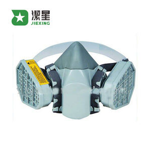 Masker gas industri silikon dengan dua filter, respirator setengah wajah anti gas kimia - Product Image 3