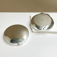 Nouvelle boîte compacte à poudre ronde argentée 4G avec couvercle rabattable, boîte vide en plastique pour blush, emballage cosmétique avec miroir
