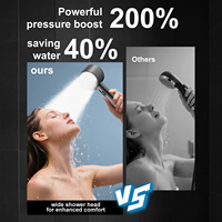 Pommeau de douche à main pour salle de bain, 2 réglages ajustables, pour des cheveux et une peau sains, écologique, avec une seule sortie d'eau