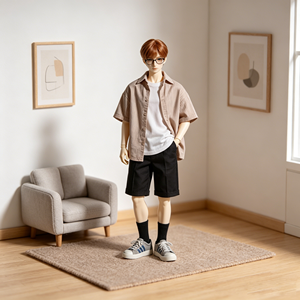 Bambola BJD in Resina Personalizzata Scala 1/3 Maschile con Articolazioni a Sfera e Outfit Streetwear Audace per Collezionisti - Product Image 2