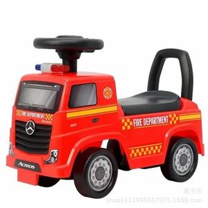 Fire Truck Ride On Car For Toddlers 2-5 Years Old Plastic Toy Vehicle With Lights And Sounds Fire Department Design - Product Image 5