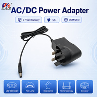 Alimentation murale personnalisable AC/DC 12V 24V 13.5V 12.6V 1A 0.5A avec prise UK pour driver LED et décodeur
