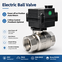 Katup Bola Listrik SS304 1'' 2 Arah dengan Aktuator DC24V Dua Kabel, Kembali Otomatis Saat Mati Daya, Kontrol On/Off Presisi, IP67