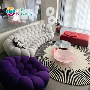 Canapé sectionnel en tissu AntNovelty Rochburg, rembourré en éponge, en forme de ballon de football, pour petits appartements - Product Image 2