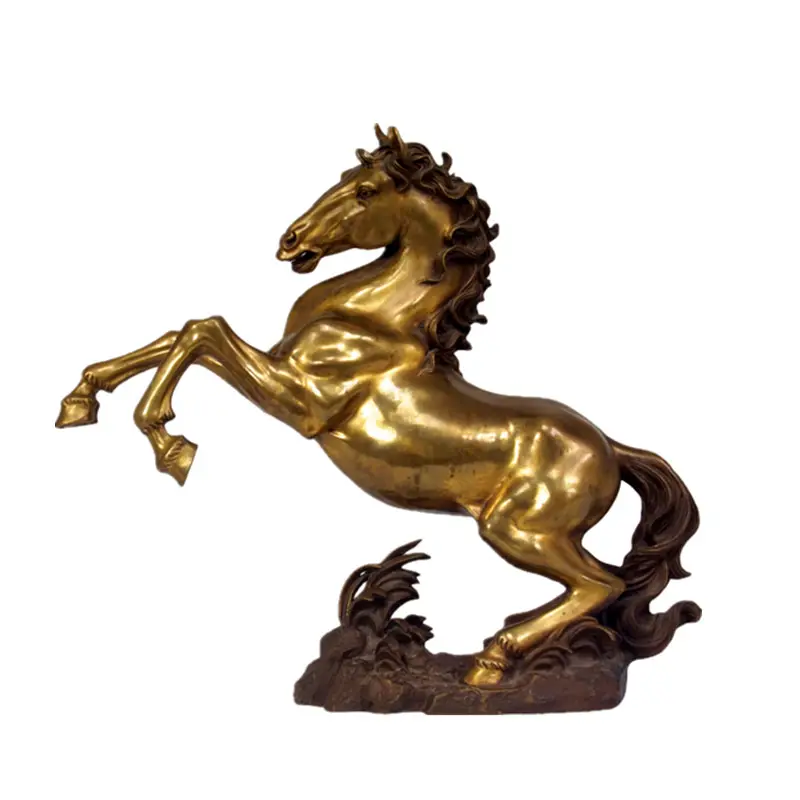 Antico coperta casa decorativa golden horse statua per la decorazione scrivania