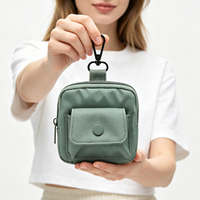 Porte-monnaie portable, petite pochette carrée avec porte-clés et mousqueton, étui multifonction pour écouteurs et rouge à lèvres, sac cadeau promotionnel