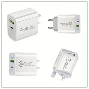 20W Wall Charger QC3.0 Dual Port Type C USB Charger PD USB C Fast <b>Charging</b> <b>Block</b> Charger - Product Image 3
