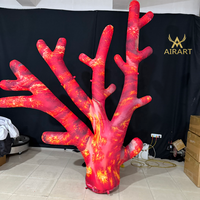 Ornement de corail rouge gonflable personnalisé, ballon gonflable en herbe marine pour la décoration