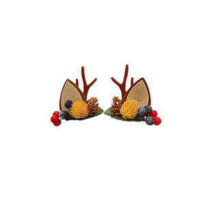 Bandeaux de noël pour enfants, serre-tête en bois de père noël, oreilles d'elfe, cornes de noël - Product Image 1
