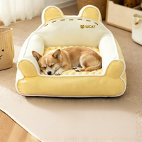 Lit pour chat en forme d'ours apaisant de luxe personnalisé, toutes saisons, chaud et doux, canapé-lit pour animaux de compagnie, anti-anxiété, nid en peluche pour chien, meubles pour animaux de compagnie en gros