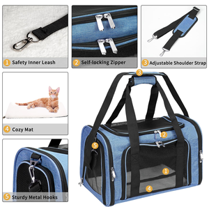 Portable Pet Carrier Bag Soft Sided Collapsible Travel Puppy Carrier Folding Travel <b>Crate</b> Kennel for Cats Dogs - Product Image 3