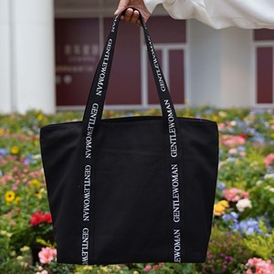 Fashion Eco Friendly Shopping Women Grocery Canvas Tote Bag With Pocket Cotton Tote With Bags Custom Printed Logo