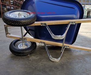 <span class=keywords><strong>160KG</strong></span> Capacidad de carga 120L Gran carretilla de jardín de plástico con dos ruedas para transportar agua o cargas pesadas - Product Image 3