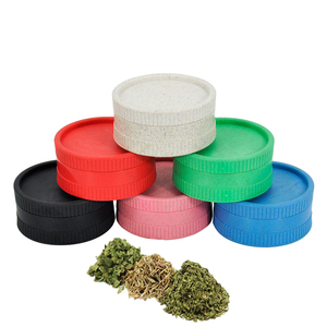 Free Sample Smoking Accessories 2 Layer Biodegradable Fiber Material Plastic Manual Dry Herb Grinder