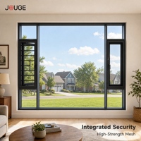 Fenêtre en aluminium JOUGE à ouverture vers l'extérieur avec bande thermique de 44 mm, série 120, verre Low-e, économie d'énergie pour maison résidentielle