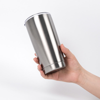Kustom 20oz botol termos cangkir bubuk dilapisi dinding ganda baja tahan karat terisolasi kopi perjalanan Mug kosong