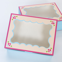 Boîtes d'emballage en papier personnalisées pour gâteaux et donuts, avec fenêtre, imprimées sur mesure, pour cadeaux, vente en gros, fournisseur économique