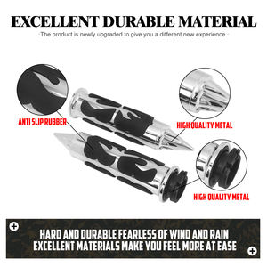 Puños de Manillar de Motocicleta de 25 mm (1\") con Diseño de Llama para Harley Sportster Dyna Softail Touring V-Rod para Yamaha - Product Image 5